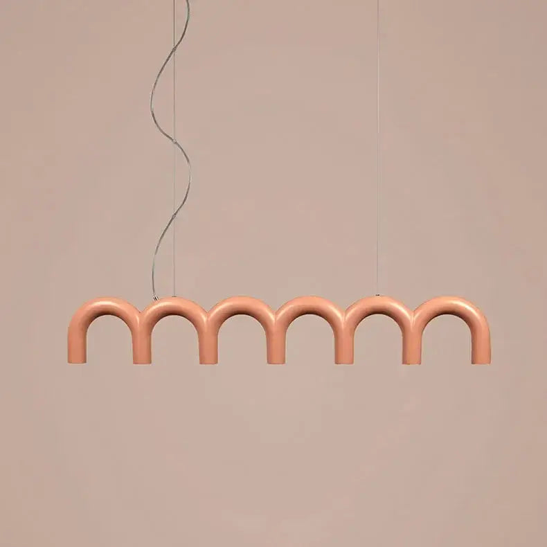DecorBites™ Modern LED Arch Chandelier in Black/White/Orange/Blue
