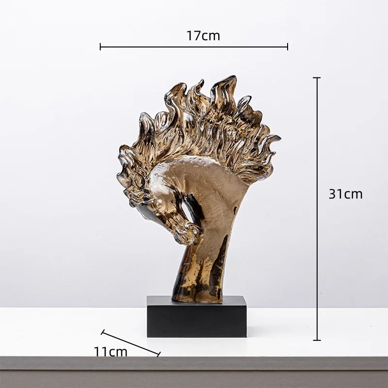 DecorBites™ Horse Head Statue Resin Figurine Home Decor Sculpture