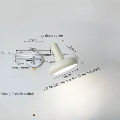 Lámpara de pared LED DecorBites™ de hierro forjado color crema para decoración de dormitorio y sala de estar