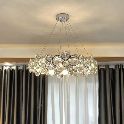 DecorBites™ Crystal Ring Chandelier Chrome Ceiling Pendant Light