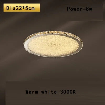 DecorBites™ Crystal Round Ceiling Lamp: Nordic Light Luxury LED Home Lighting for Bedroom and Living Room
