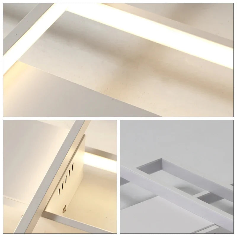 Nordic Square Led Ceiling Lights  for living dining room kitchen Bedroom black Ceiling lamp home decor lusters Light fixture