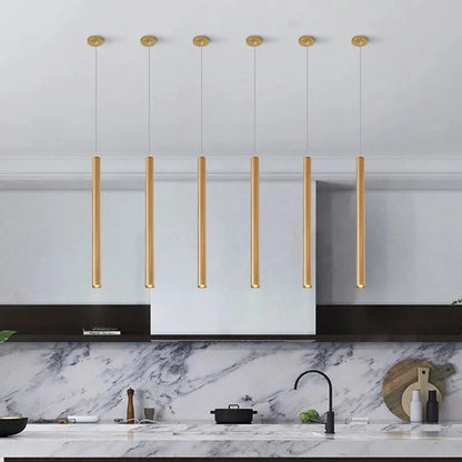Slim Tube Aluminum Pendant Light in Brushed Nickel