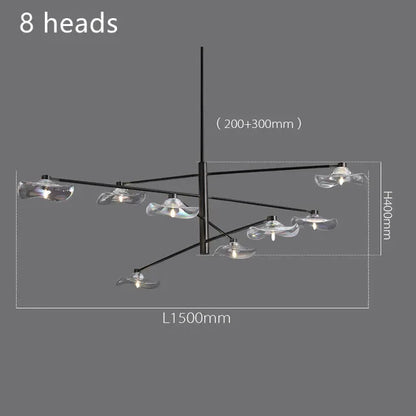 DecorBites™ Lotus Leaf Glass Ceiling Chandelier for Bedroom Living Room Hall Lighting