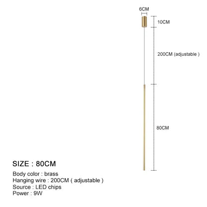 Modern Black Aluminum Linear Pendant Light