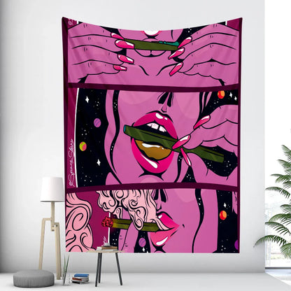 ديكور بايتس™ - نسيج جداري مُزين ببطاقات التاروت، بتصميم امرأة تجريدية، لديكور غرفة بوهو