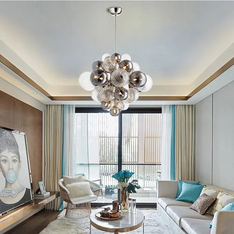 DecorBites™ Bubble Glass Ceiling Chandelier Pendant for Living Room Bedroom
