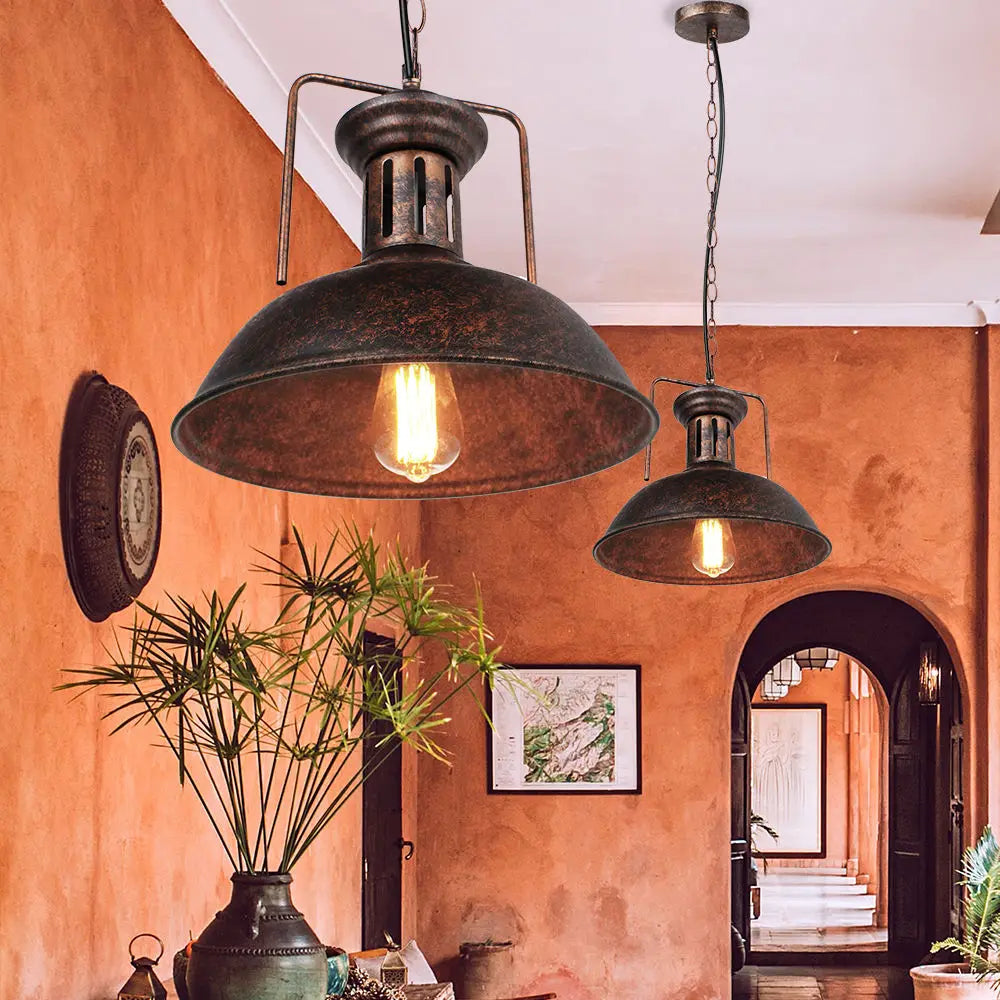 Industrial Vintage Black Iron Pendant Light