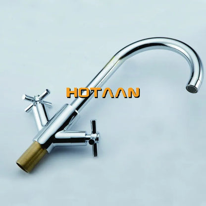 DecorBites™ Kitchen Mixer Tap | Dual Handle Cold Hot Water Swivel Faucet