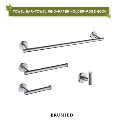 DecorBites™ Brushed Gold Bathroom Accessories Set Hand Towel Bar Rack Toilet Paper Holder