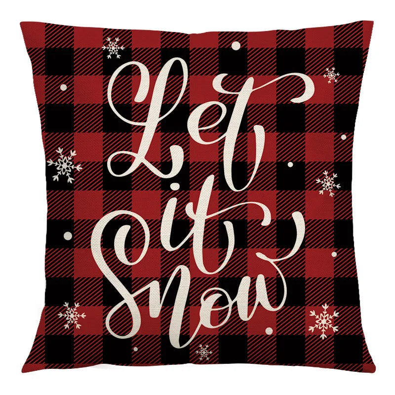 DecorBites™ Christmas Linen Cushion Cover 45x45cm Sofa Home Party Decor