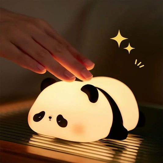 DecorBites™ Cute Panda Silicone LED Night Light USB Rechargeable Timer Sleep Lamp