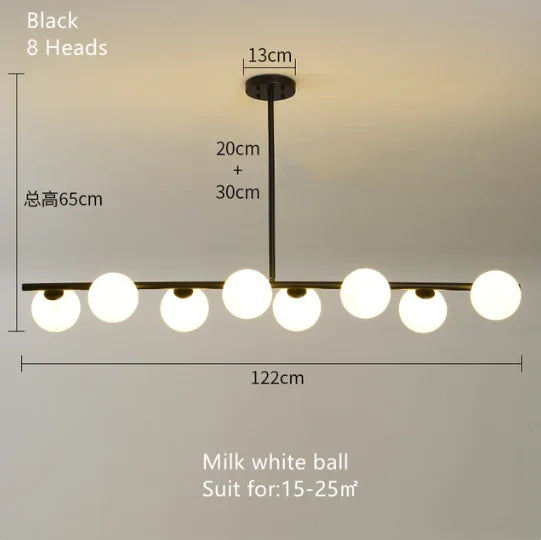 DecorBites™ Gold Glass Ball LED Pendant Light for Kitchen Dining Room Lighting