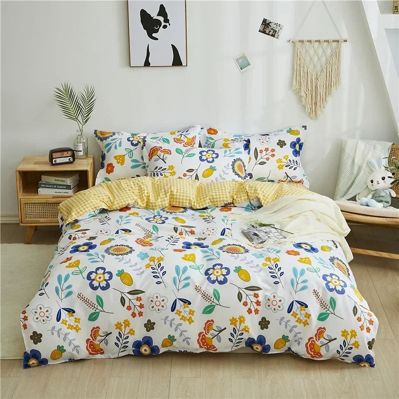 DecorBites™ Cartoon King Size Duvet Set 220x240 with Pillowcase - Skin Friendly & Comfortable