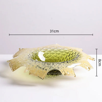 DecorBites™ Gradient Glass Vase & Fruit Plate Set for Home Decor & Storage