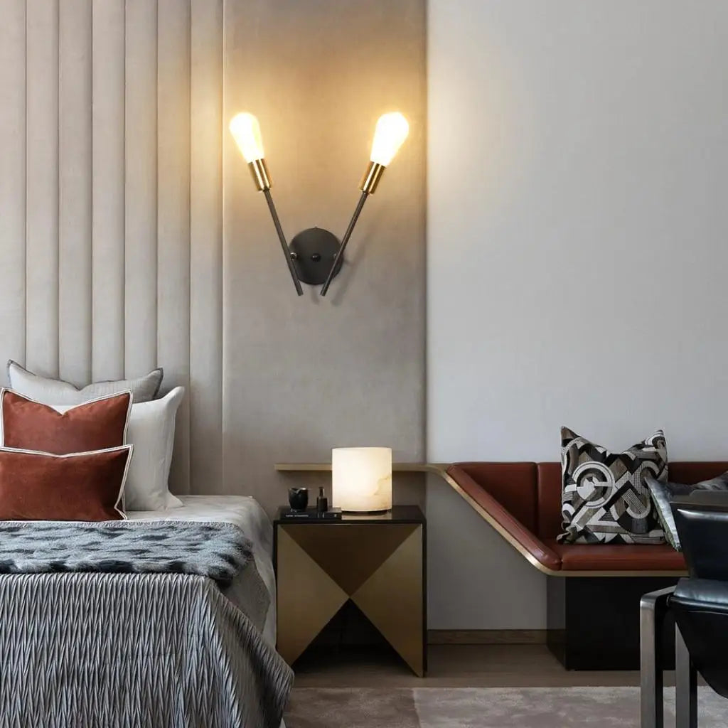Black Industrial Wall Sconce Style B Design
