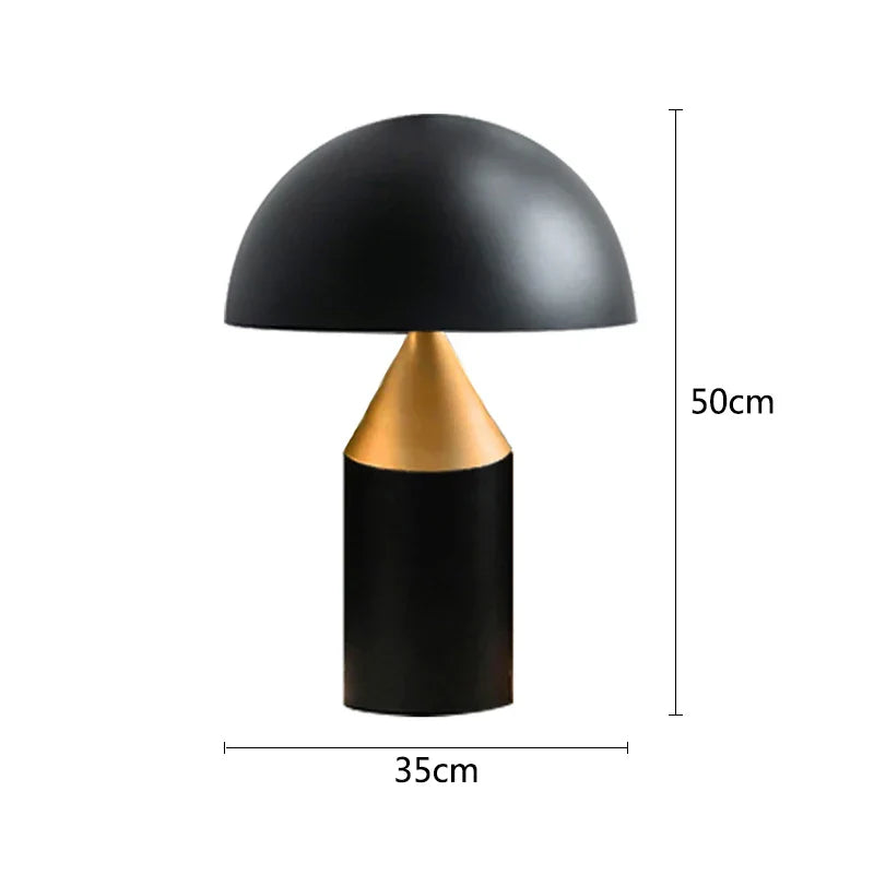 DecorBites™ Gold Iron Mushroom Table Lamp for Home Decor, Living Room, Bedroom - G9 Interface