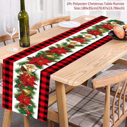 Christmas Table Runner Merry Christmas Decoration for Home Tablecloth Cover Xmas Ornament Navidad Noel Gifts New Year Party 2023