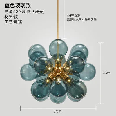 DecorBites™ Glass Bubble Hanging Lamps Chandelier Modern Room Decor Ceiling Pendant Light