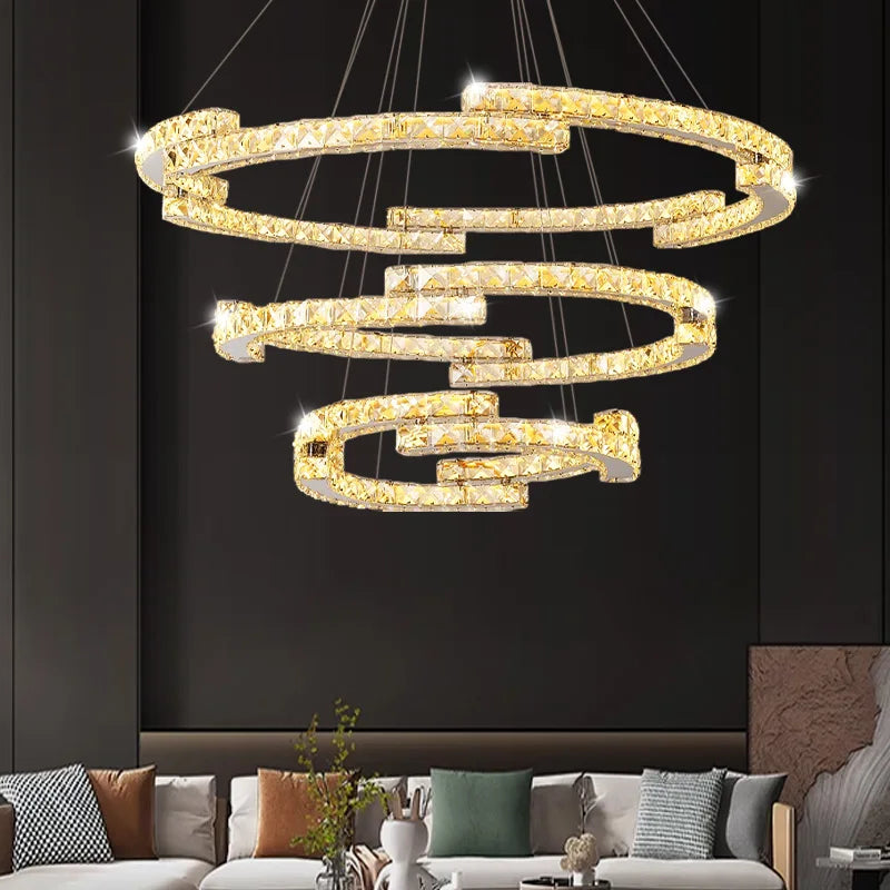 DecorBites™ Circular Crystal Pendant Light Chandelier for Living Room