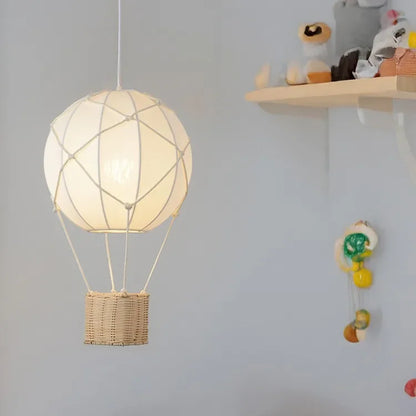 DecorBites™ Hot Air Balloon Chandeliers - Handmade Rattan Fabric Kids Room Lamps