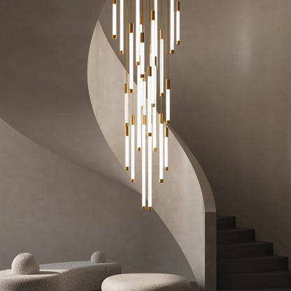 Modern Staircase Pendant Chandelier in Black or Gold