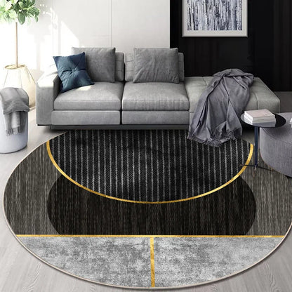 DecorBites™ Circular Geometric Cashmere Floor Mat for Living Room, Stain Resistant & Easy-Clean