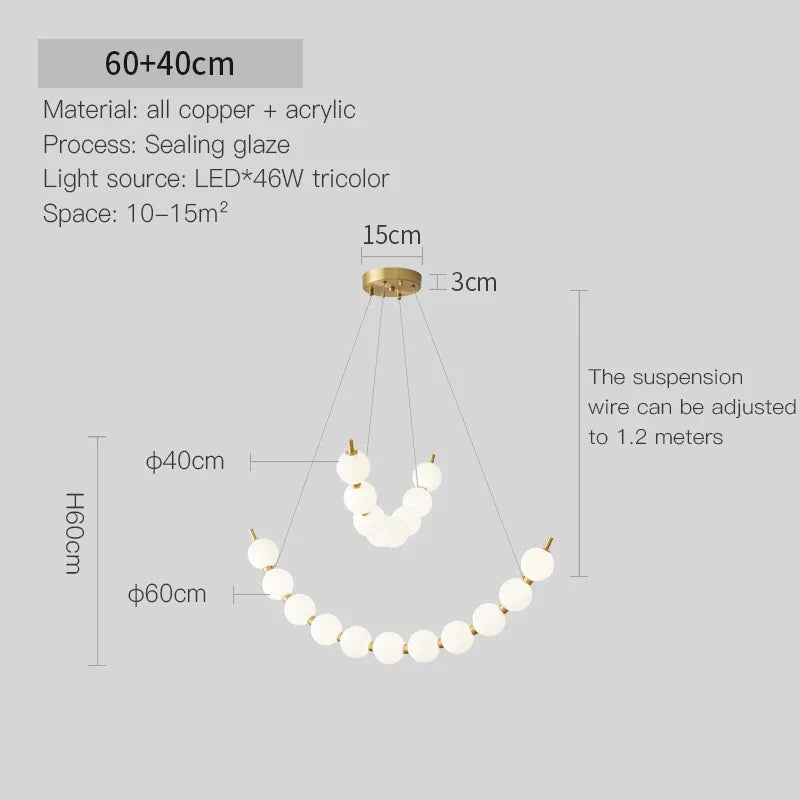 DecorBites™ Brass Full Copper Modern Chandelier Light Fixture for Stylish Living Spaces