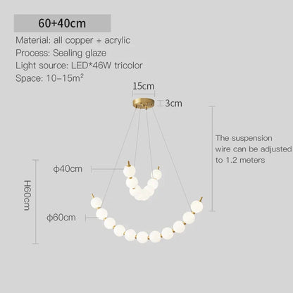 DecorBites™ Brass Full Copper Modern Chandelier Light Fixture for Stylish Living Spaces