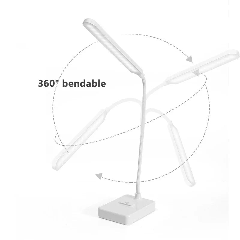 DecorBites™ LED Foldable Desk Lamp with 3-Level Color & Touch Dimmable Light