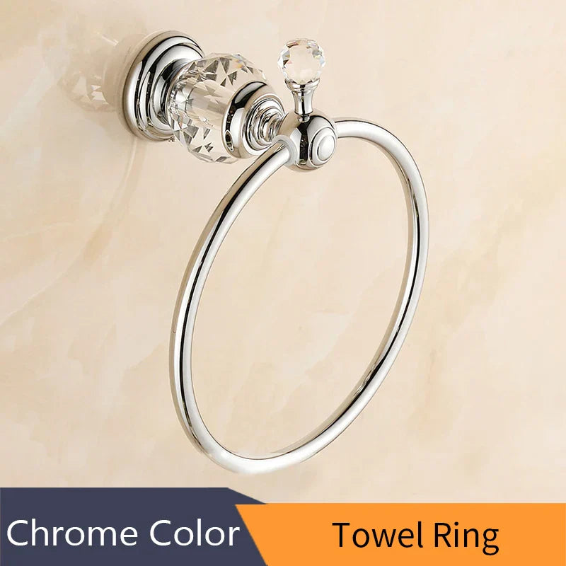 Juego de accesorios de baño DecorBites™ Crystal Brass Gold