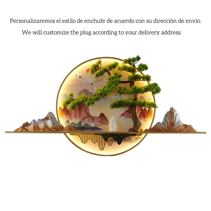 مصباح ديكوربايتس™ ثلاثي الأبعاد LED للصور الطبيعية للديكور المنزلي - على الطراز الصيني الحديث