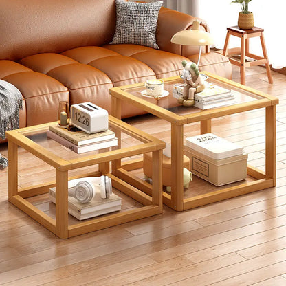 DecorBites™ Glass Coffee Table Set for Small Apartment Living