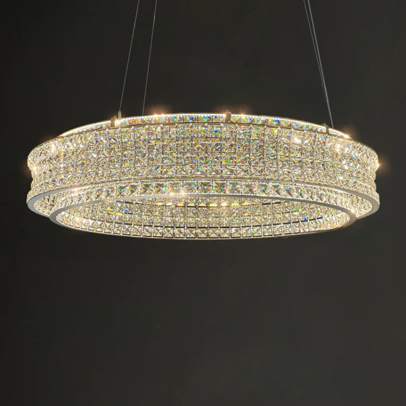 DecorBites™ K9 Crystal Luxury Chandelier for Restaurant Bar Hotel LED Lamps