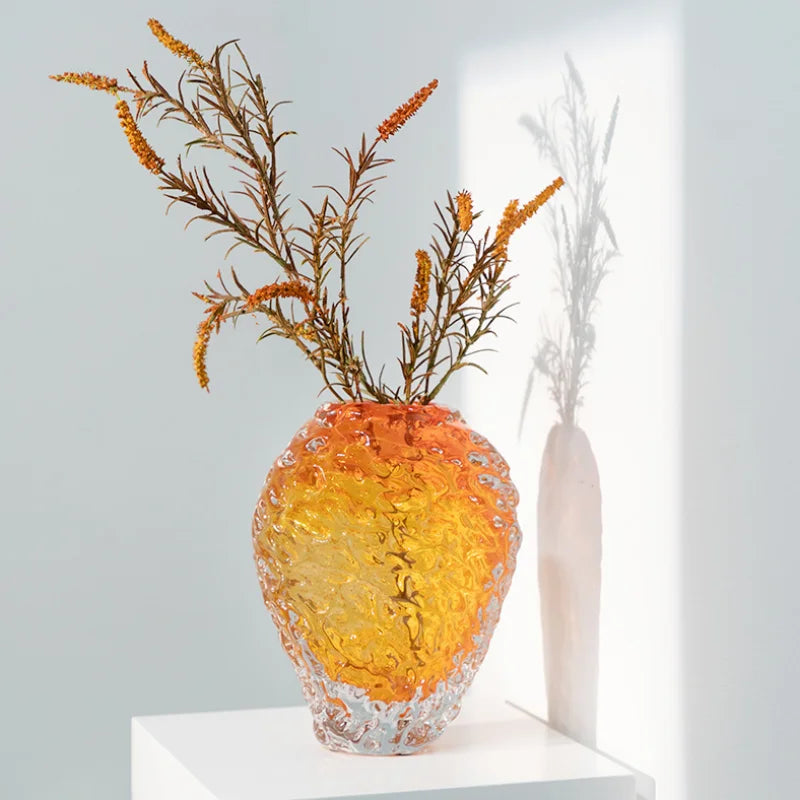 Decorbites™ Glasfarbenvasen Orange Blumendekoration Hydroponik-Terrarium Heimdekoration