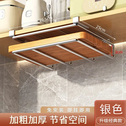 DecorBites™ Kitchen Rack: Cupboard Paper Towel Rags Hanger with Hooks