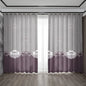 Decobites Purple Background Rod Pocket Curtains for Kitchen, Living Room, Balcony