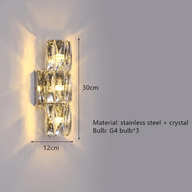Aplique de pared de cristal contemporáneo DecorBites™ para mesilla de noche, baño, pasillo, vestíbulo o iluminación de fondo de TV