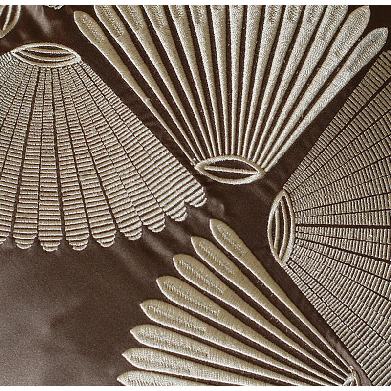 DecorBites™ Dark Orange Geometric Petals Leather Patched Lumbar Pillow Cover Luxury Case