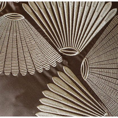 DecorBites™ Dark Orange Geometric Petals Leather Patched Lumbar Pillow Cover Luxury Case