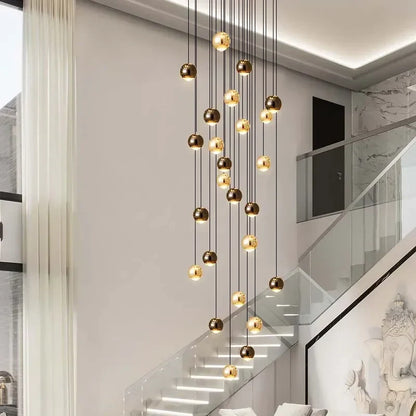 DecorBites™ Gold Ball Crystal Chandelier | Modern Art Decor Lighting Fixture
