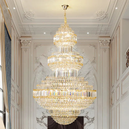 DecorBites™ Crystal Villa Chandelier: Luxe European Duplex Hall Lighting - Elegant Living Room Decor