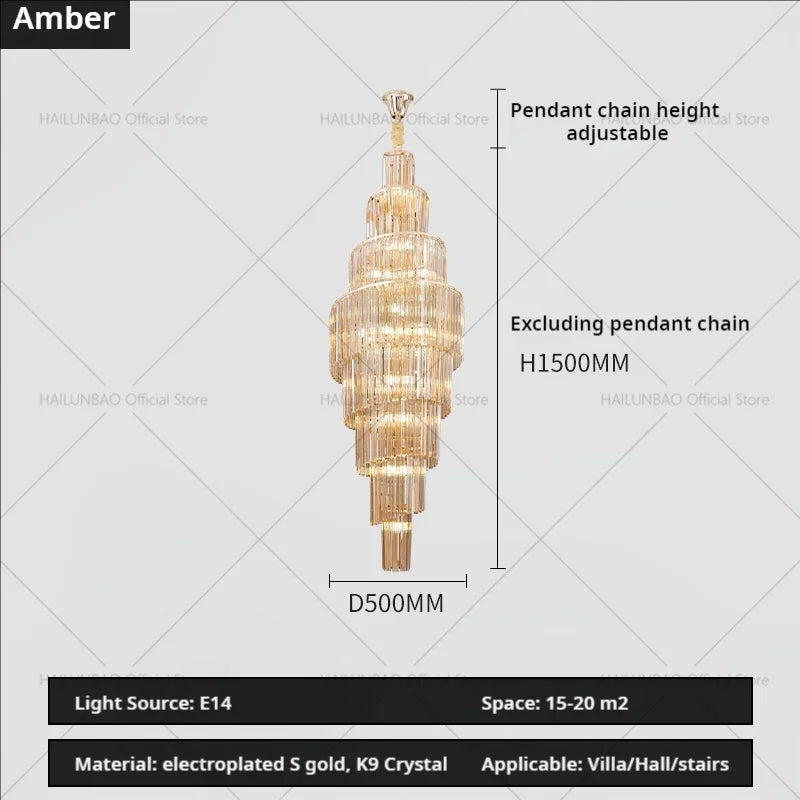 DecorBites™ Crystal Chandelier for Penthouse Villa Living Room - Modern Light Luxury Design