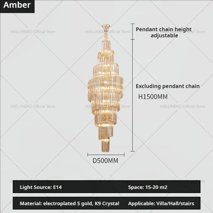DecorBites™ Crystal Chandelier for Penthouse Villa Living Room - Modern Light Luxury Design