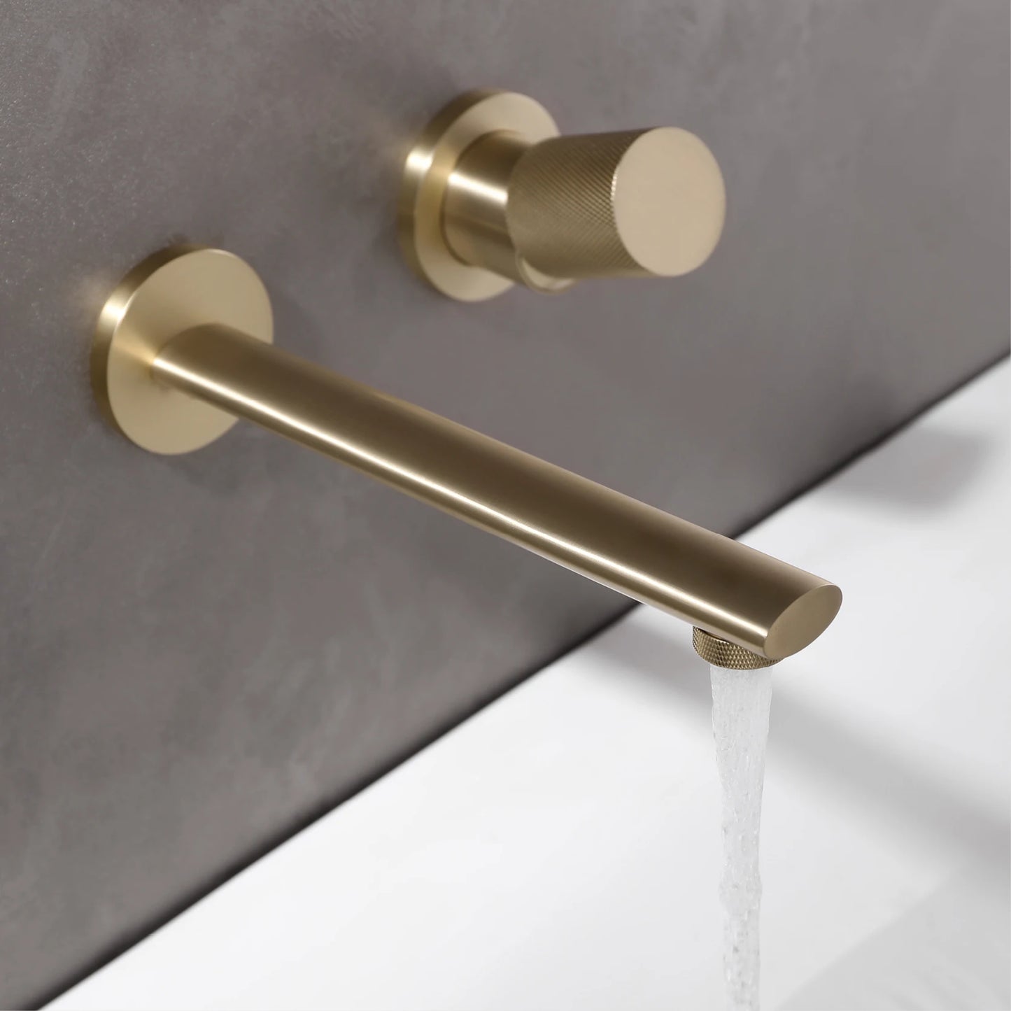 Luxury Rose Gold Wall Mounted Bathroom Faucet