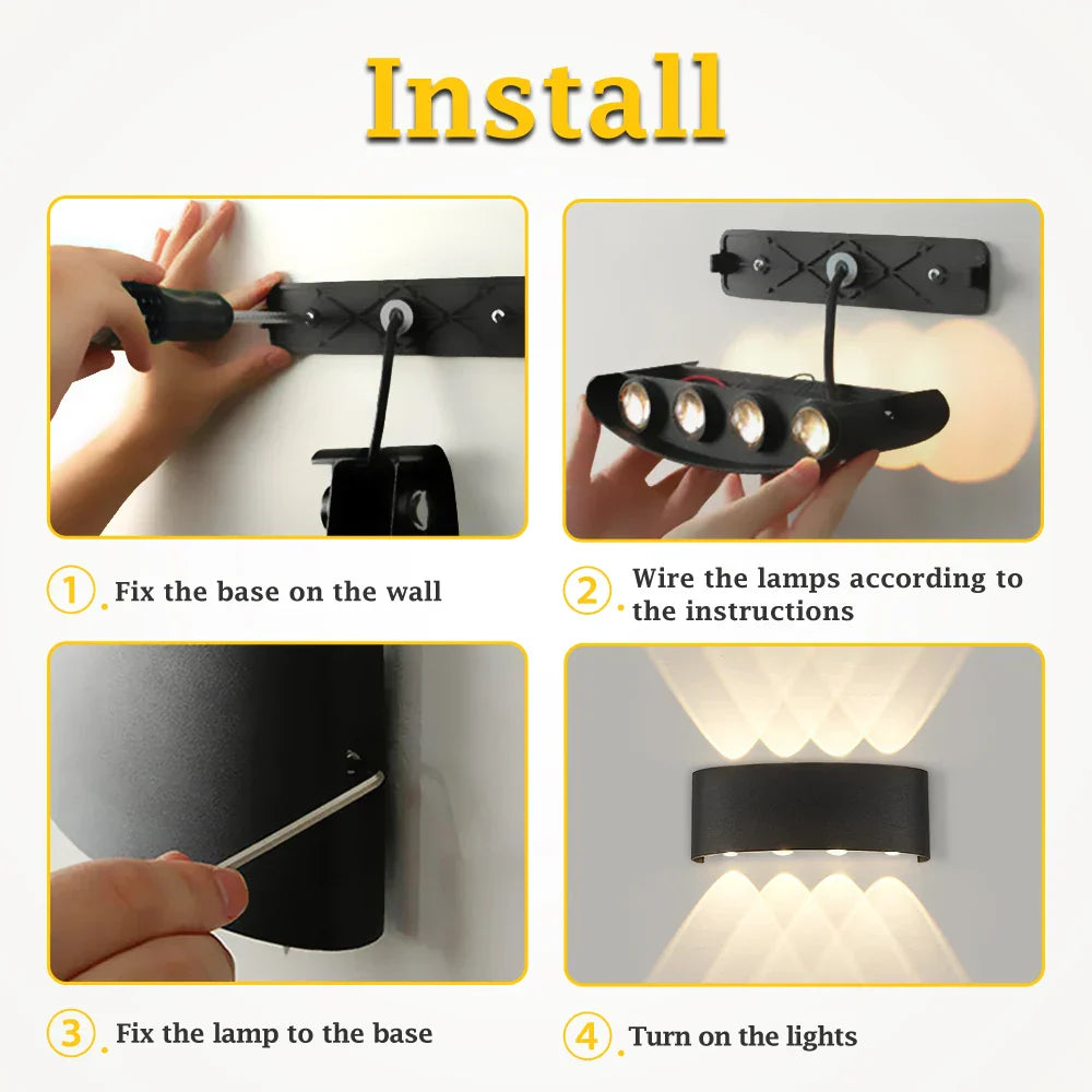 DecorBites™ LED Outdoor Garden Wall Light Waterproof Decor Porch Lamp Fixture