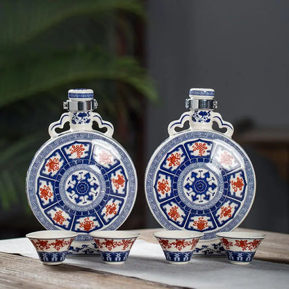 DecorBites™ Blue and White Eight Treasures Ceramic Vase - Home Decor Ornament