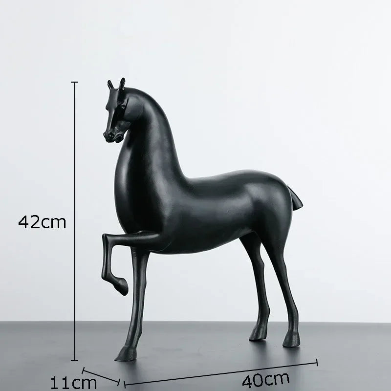 DecorBites™ Black Horse Sculpture Desk Decoration - Modern Minimalist Room Decor