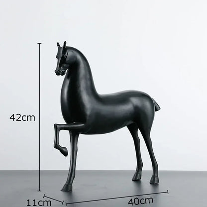 DecorBites™ Black Horse Sculpture Desk Decoration - Modern Minimalist Room Decor