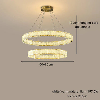 DecorBites™ Crystal Chandelier Pendant Lamps for Home Decor and Modern Living Room Lighting
